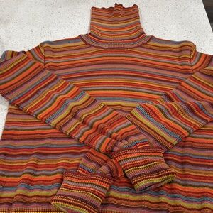 Kenneth Cole Multicolor Striped Turtleneck Sweater